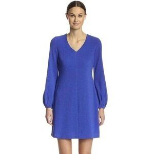 Taylor Dress 8 Cobalt Blue V NeckLong Sleeve Shift NEW